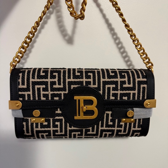 Balmain B Buzz Jacquard bag on chain - Picture 1 of 14